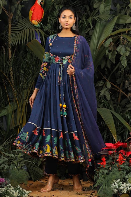 Baise Gaba Modal Satin Printed Anarkali Set 