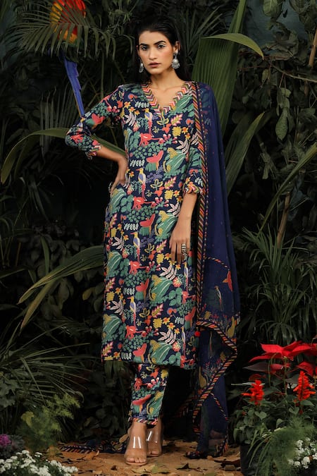 Baise Gaba Modal Satin Printed Kurta Set 