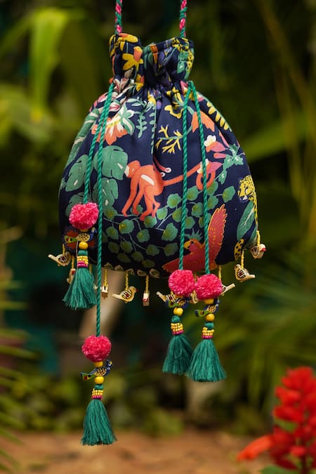 Baise Gaba Modal Satin Printed Potli Bag 