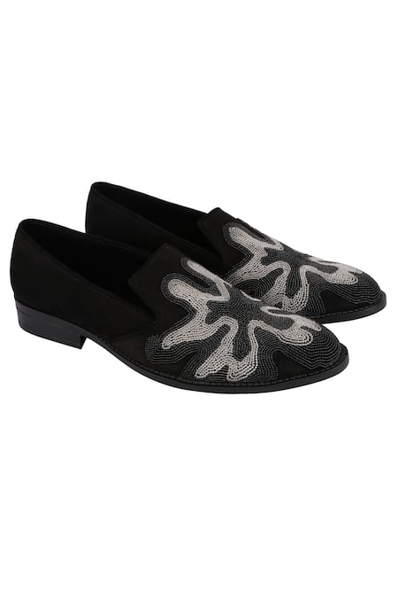 Veruschka by Payal Kothari Suede Embroidered Loafers 