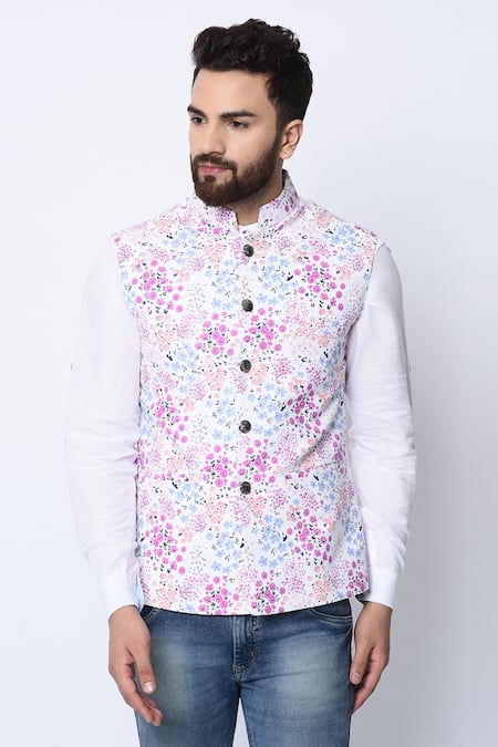 Buy Freedom Fabric Pure 100% Pure Cotton Knitted Hand Woven Nehru Jacket  For All Season (Color:- Black and Cream) (Medium) at Amazon.in