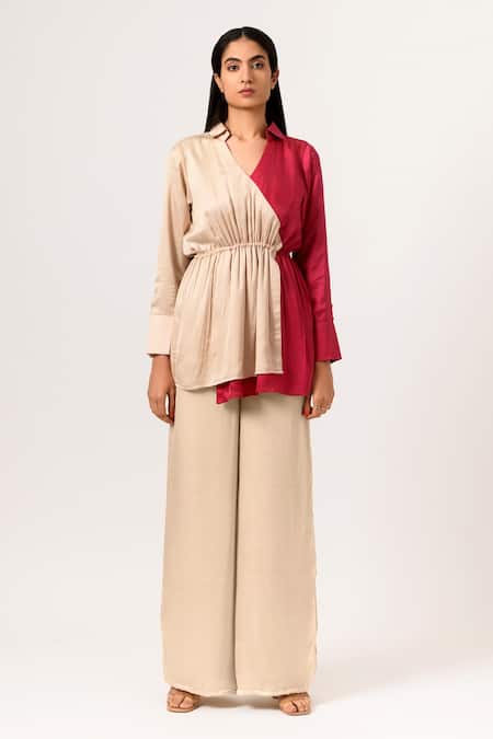 Neora By Nehal Chopra Full Sleeve Color Block Top 