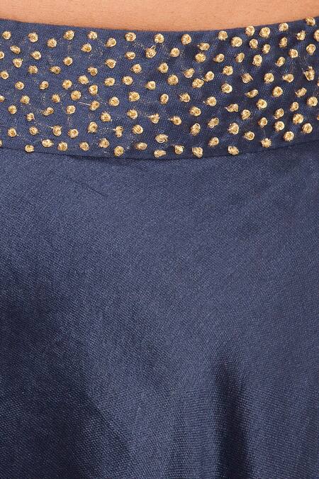 Salt And Spring Blue Net, Chanderi, Quilted Jacquard Floral Skirt Set With Embellished Cape Online at Aza Fashions Salt And Spring_Blue Net, Chanderi, Quilted Jacquard Floral Skirt Set With Embellished Cape _Online_at_Aza_Fashions