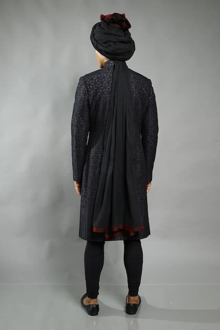 Abhishek Gupta Chanderi Applique Embroidered Bandhgala 