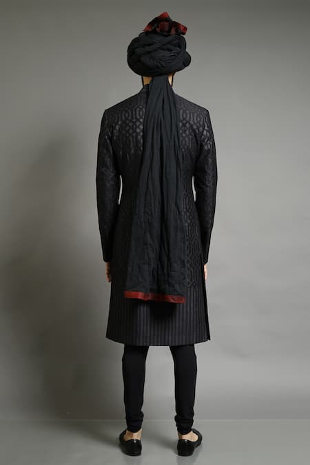 Abhishek Gupta Chanderi Applique Embroidered Bandhgala 