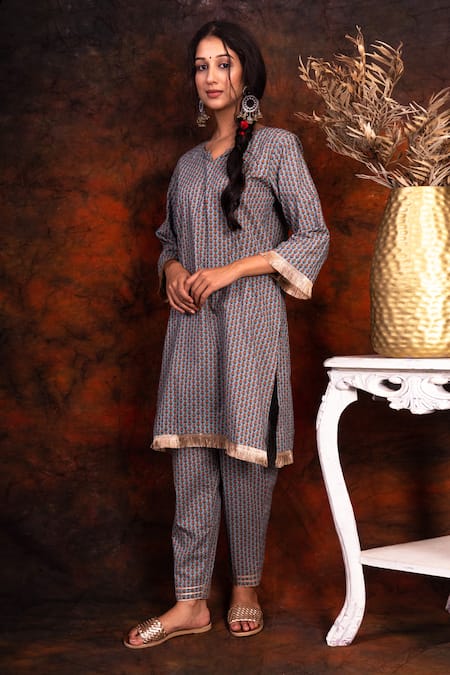 Tashee Block Print Kurta & Pant Set  