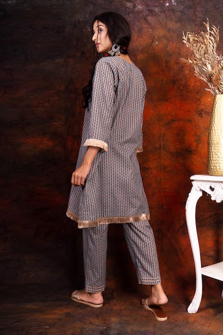 Tashee Block Print Kurta & Pant Set  