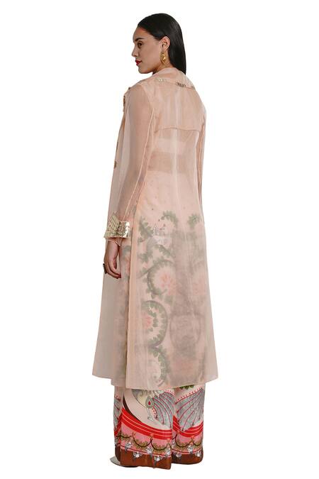 Shop Limerick By Abirr N' Nanki Pink Crepe Printed Pants at Aza Fashions Shop_Limerick By Abirr N' Nanki_Pink Crepe Printed Pants_at_Aza_Fashions