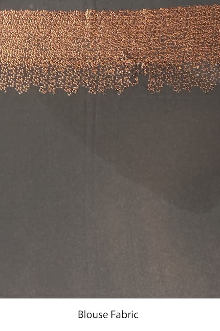 Shop_Two Sisters By Gyans_Grey Georgette Sequins Embellished Two Toned Saree With Unstitched Blouse Piece _Online_at_Aza_Fashions