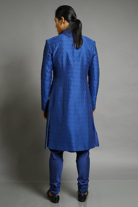 Abhishek Gupta Chanderi Textured Bandhgala 