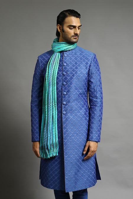 Abhishek Gupta Chanderi Applique Embroidered Bandhgala 