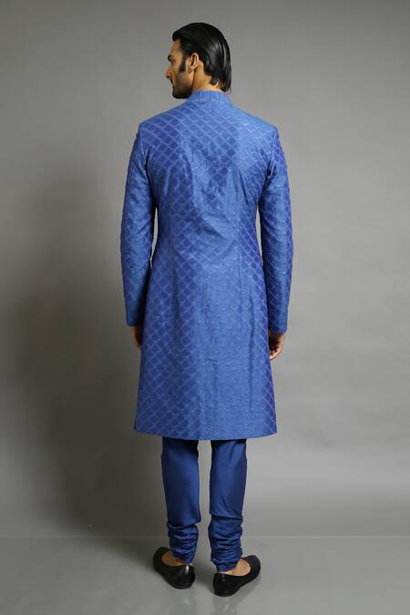 Abhishek Gupta Chanderi Applique Embroidered Bandhgala 