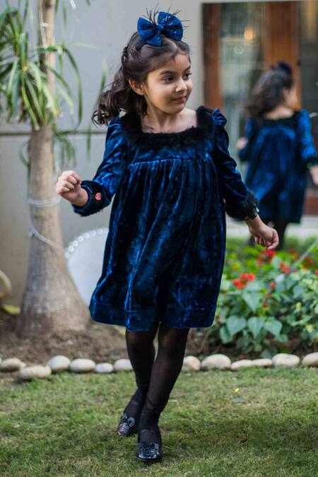 Buy Stylish Blue Velvet Dress For Women Online In India At Discounted Prices