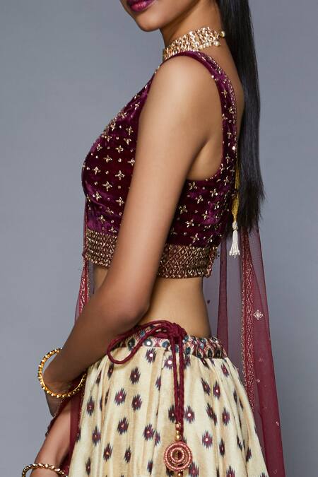 Buy RI.Ritu Kumar Purple Poly Dupion Embroidered Blouse Online at Aza Fashions Buy_RI.Ritu Kumar_Purple Poly Dupion Embroidered Blouse _Online_at_Aza_Fashions