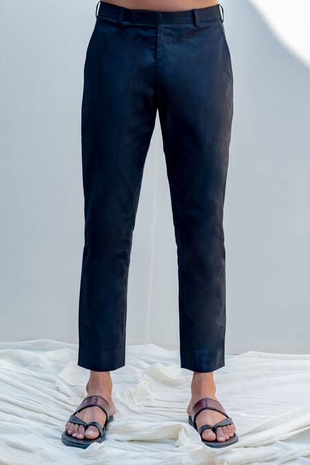 Shop_Bohame_Black Cotton, Raw Silk Embroidered Bundi And Kurta Set_Online_at_Aza_Fashions