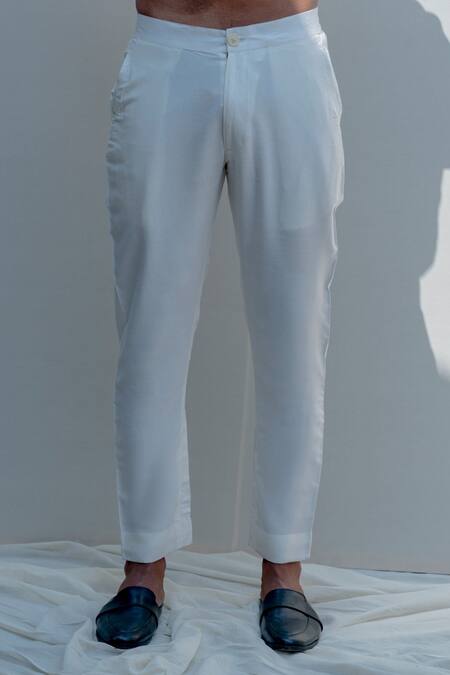 Shop Bohame White Silk Embroidered Bundi And Shirt Set Online at Aza Fashions Shop_Bohame_White Silk Embroidered Bundi And Shirt Set_Online_at_Aza_Fashions