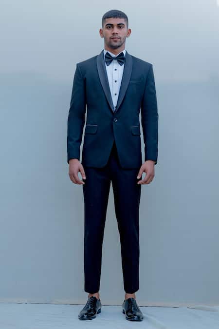 Bohame Black Suiting Tuxedo And Pant Set 