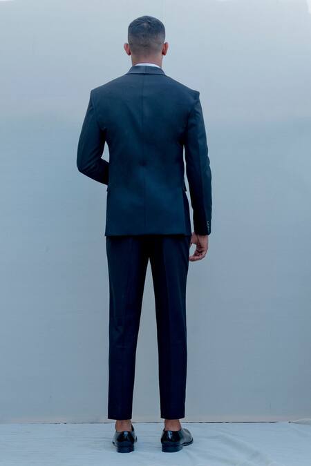 Shop Bohame Black Suiting Tuxedo And Pant Set at Aza Fashions Shop_Bohame_Black Suiting Tuxedo And Pant Set_at_Aza_Fashions
