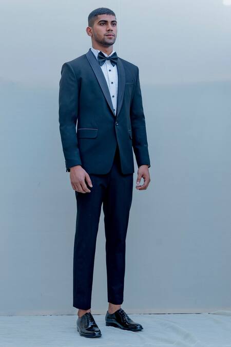Buy Bohame Black Suiting Tuxedo And Pant Set Online at Aza Fashions Buy_Bohame_Black Suiting Tuxedo And Pant Set_Online_at_Aza_Fashions