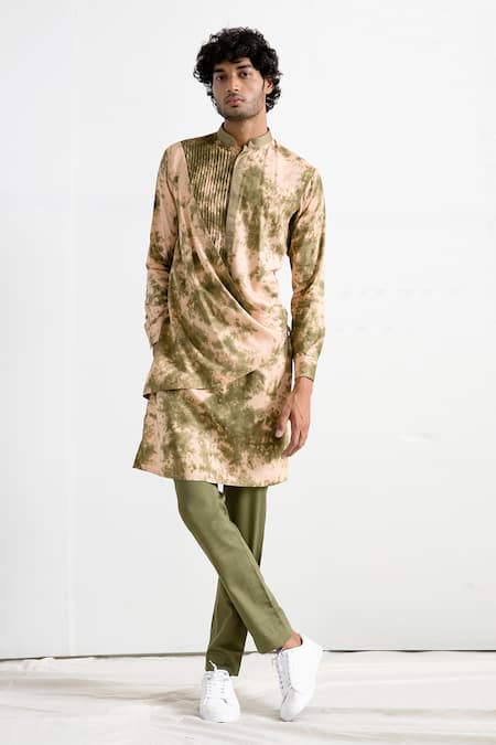 Bohame Tie-Dye Panelled Kurta Set 