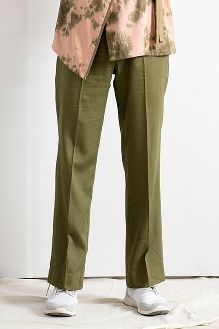 Shop_Bohame_Beige Bamboo Blend Tie-dye Kurta Set_Online_at_Aza_Fashions