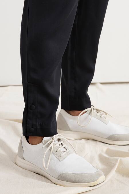 Bohame_Black Bamboo Blend Tie-dye Kurta Set_at_Aza_Fashions