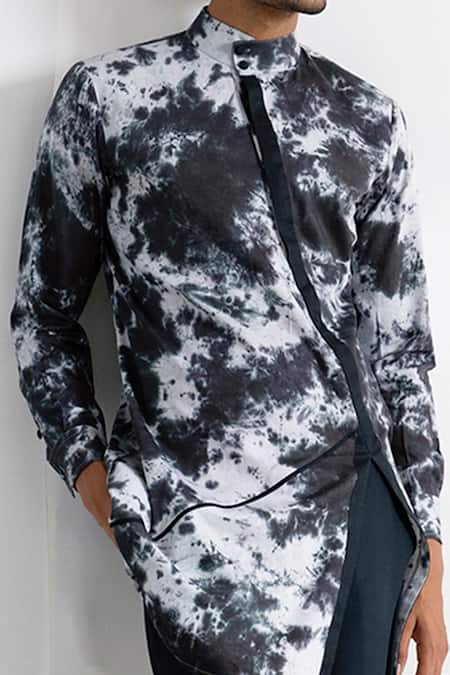 Bohame Black Bamboo Blend Tie-dye Kurta Set Online at Aza Fashions Bohame_Black Bamboo Blend Tie-dye Kurta Set_Online_at_Aza_Fashions