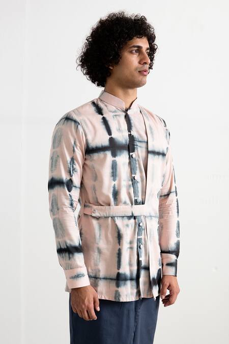 Bohame Beige Bamboo Blend Tie-dye Kurta Set Online at Aza Fashions Bohame_Beige Bamboo Blend Tie-dye Kurta Set_Online_at_Aza_Fashions