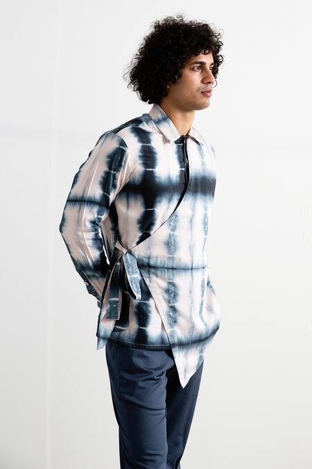 Bohame Beige Bamboo Blend Tie-dye Kurta Set Online at Aza Fashions Bohame_Beige Bamboo Blend Tie-dye Kurta Set_Online_at_Aza_Fashions