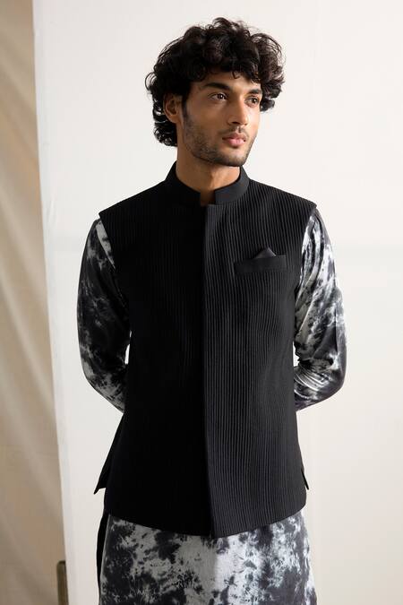 Buy_Bohame_Grey Bamboo Blend Quilted Bundi And Kurta Set _Online_at_Aza_Fashions