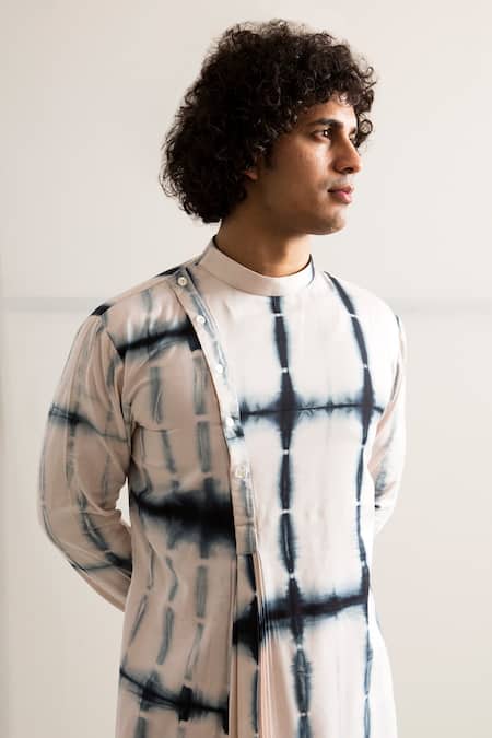 Buy_Bohame_White Bamboo Blend Quilted Bundi And Kurta Set_Online_at_Aza_Fashions