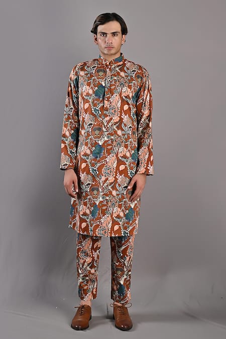 Bohame Quill Floral Print Kurta & Pant Set 