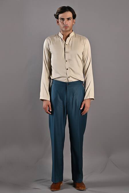 Buy_Bohame_Maroon Cotton Satin / Suiting Digital Print Clem Floral Jacket And Pant Set _Online_at_Aza_Fashions