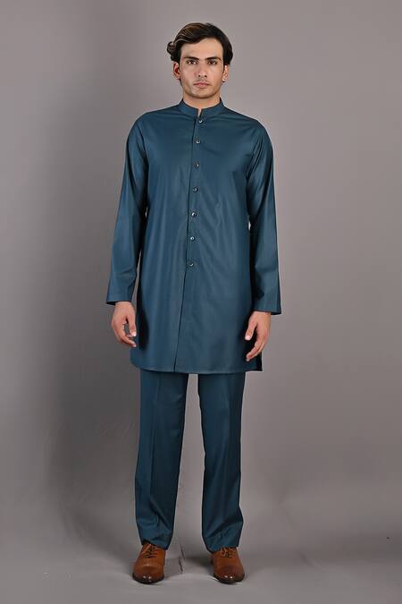 Bohame_Maroon Cotton Satin / Suiting Digital Print Fiore Floral Bundi And Kurta Set_Online_at_Aza_Fashions