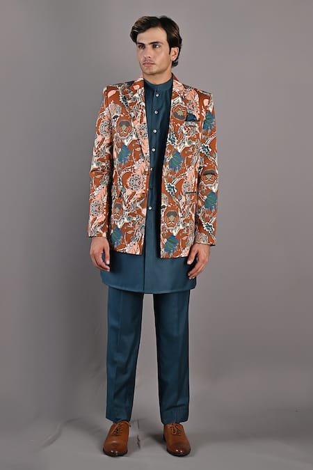 Bohame Admon Printed Jacket & Kurta Set 