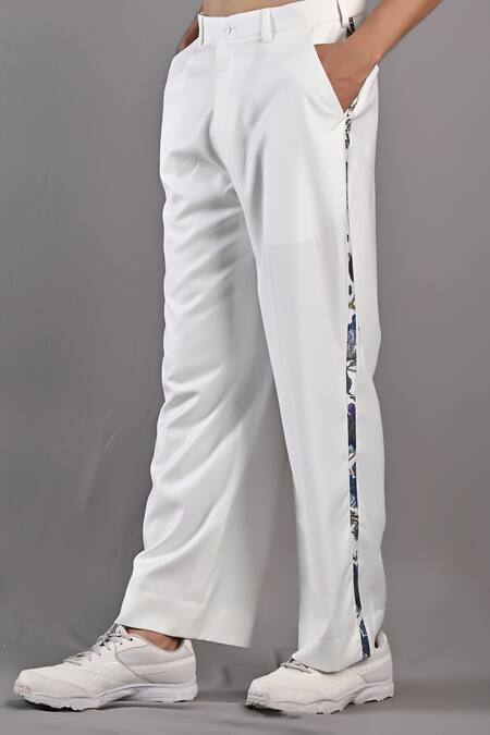 Buy_Bohame_Off White Cotton Satin / Suiting Digital Print Jacek Shacket And Pant Set_Online_at_Aza_Fashions