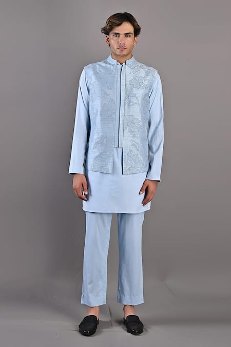 Bohame Terence Embroidered Bundi & Kurta Set 