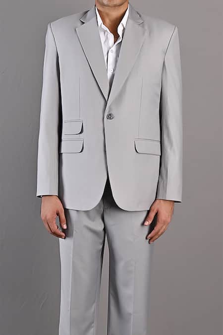 Buy_Bohame_Grey Jacket And Pant Terry Wool, Shirt Poplin Aaron Suit & Set _Online_at_Aza_Fashions