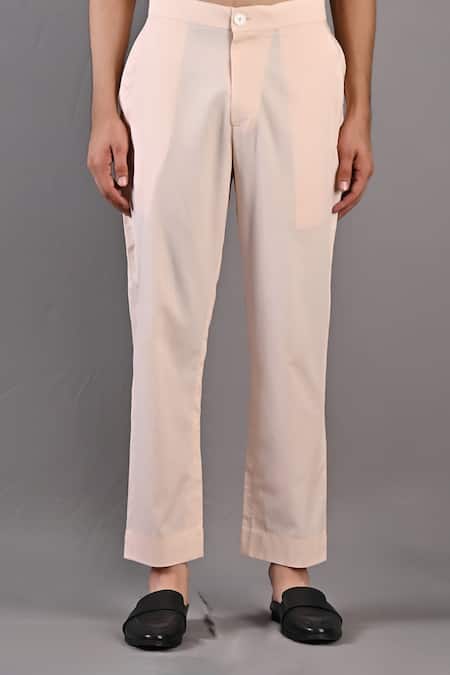 Shop_Bohame_Peach Kurta And Pant Tencel Leo Textured Bundi With Set_Online_at_Aza_Fashions