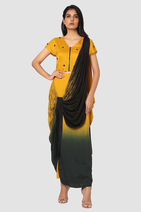 Babita Malkani Organic Cotton Silk Draped Saree 