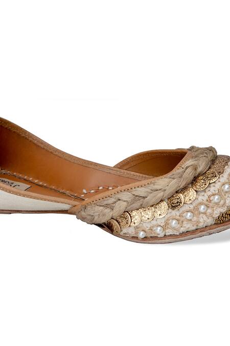 Jutti Express Beige Leather Juttis Online at Aza Fashions Jutti Express_Beige Leather Juttis _Online_at_Aza_Fashions