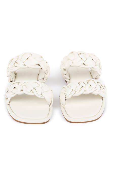 Vanilla Moon White Bonny Braided Flats 