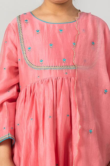 BOTEH Blue Chanderi , Silk, Embroidery Anarkali Set Online at Aza Fashions BOTEH_Blue Chanderi , Silk, Embroidery Anarkali Set _Online_at_Aza_Fashions