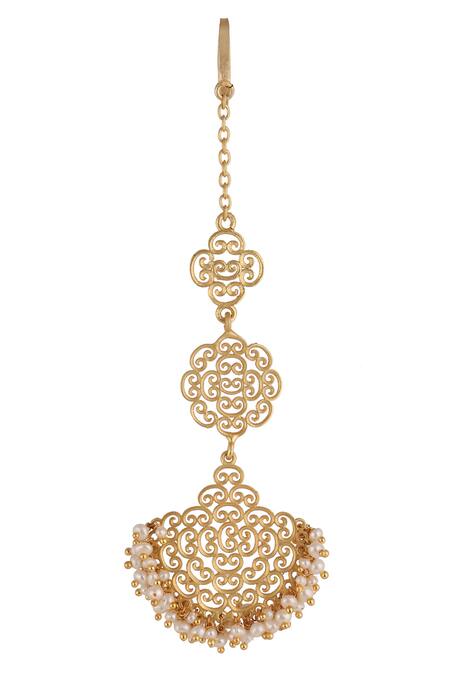 ZARIIN_Gold Plated Pearl Enchanted Glamour Jewellery Set Gift Box_Online_at_Aza_Fashions