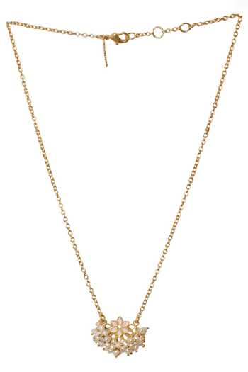 Buy_ZARIIN_Gold Plated Pearl Pretty Poised Jewellery Set Gift Box_Online_at_Aza_Fashions