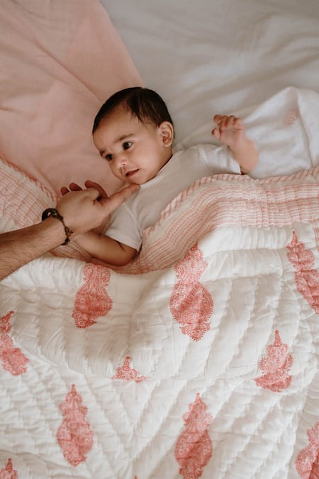 Pink baby best sale quilt