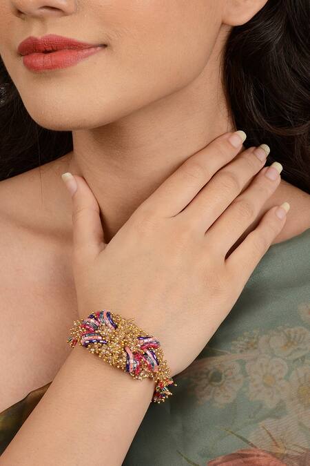 House Of D"Oro Multi Color Beads Mimosa Bollywood Bracelet