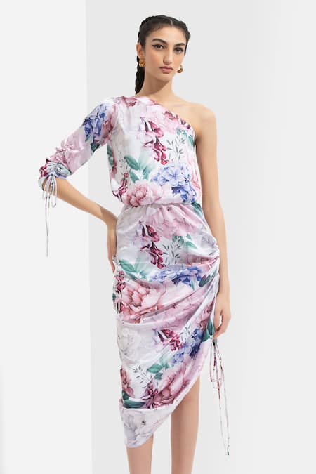 Mandira Wirk Printed One Shoulder Dress 