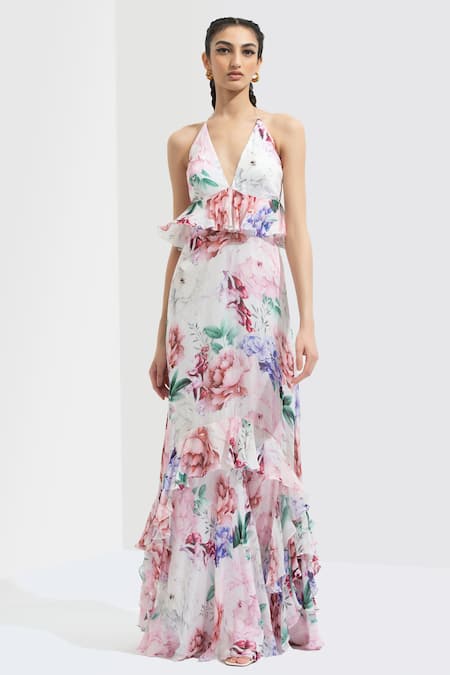 Mandira Wirk Printed Halter Dress 