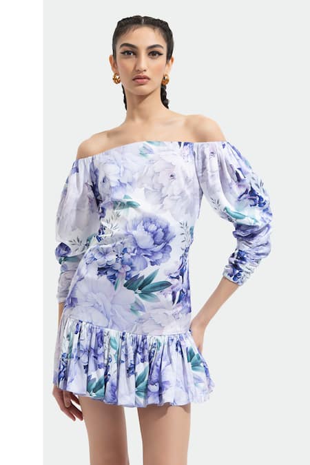 Mandira Wirk Printed Off Shoulder Dress 